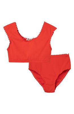 Habitual Girl Scallop Color Block 2 Piece Swimsuit