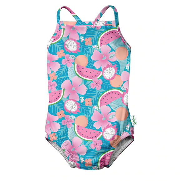 Green Sprouts Baby One-Piece Swimsuit with Built-in Reusable Swim Diaper