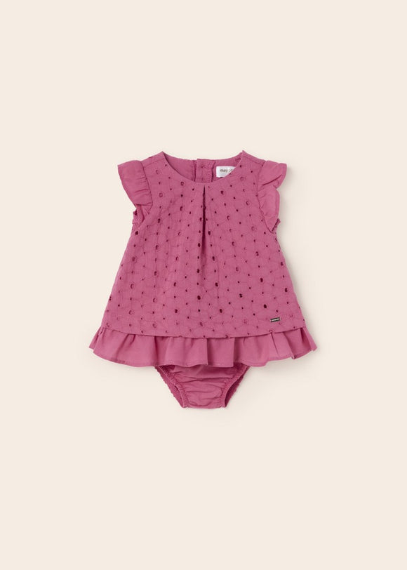 Mayoral Eyelet Dress with Cotton Knickers Newborn
