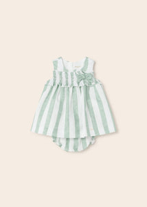 Mayoral Striped Linen Dress with Knickers Newborn