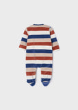 Mayoral Striped velvet footed one-piece ECOFRIENDS